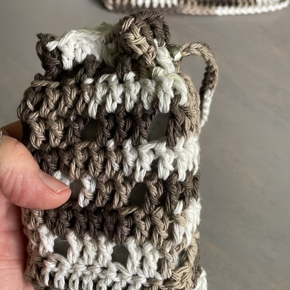 Soap Saver Bag + Washcloth Bath Set - Hand Crafted Crochet 100% Cotton - Picture 11 of 11